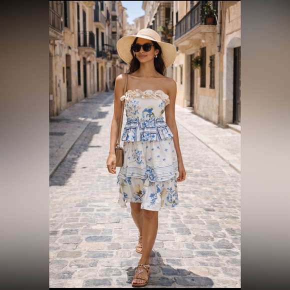 Anthropologie Dresses & Skirts - Anthropologie NWT Maeve Linen Blend Strapless Knee-Length Dress size S.